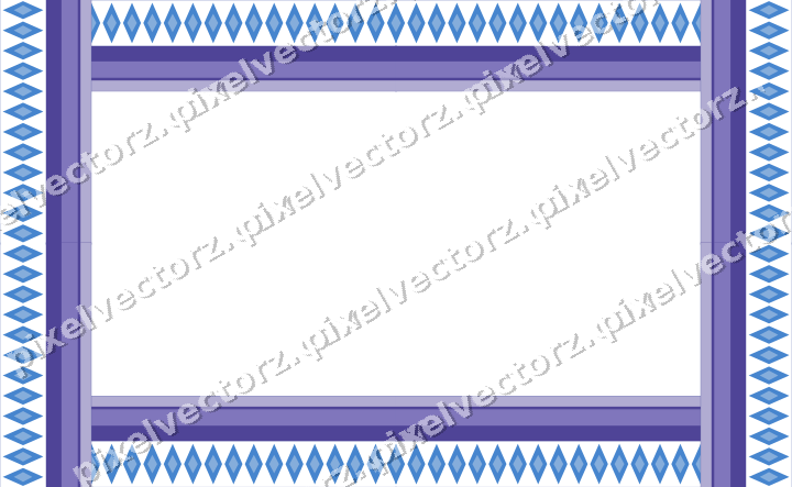 Decorative picture frame border in blue and cyan with diamond band