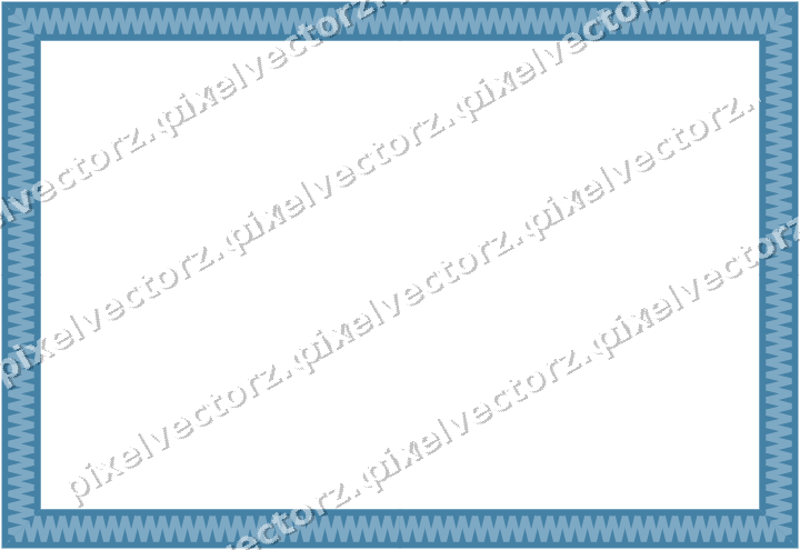 Decorative picture frame border in orange and cyan with zigzag