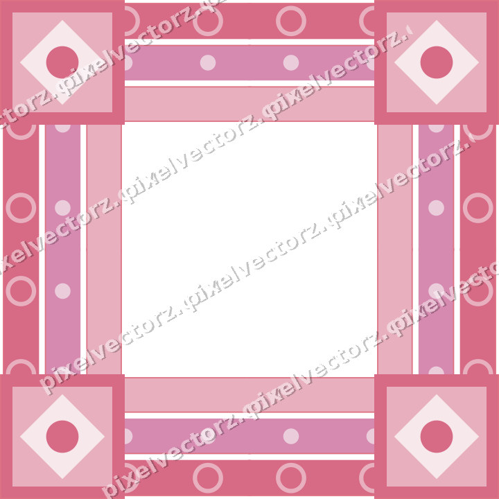 Decorative picture frame border in pale pink and pale red with dot row