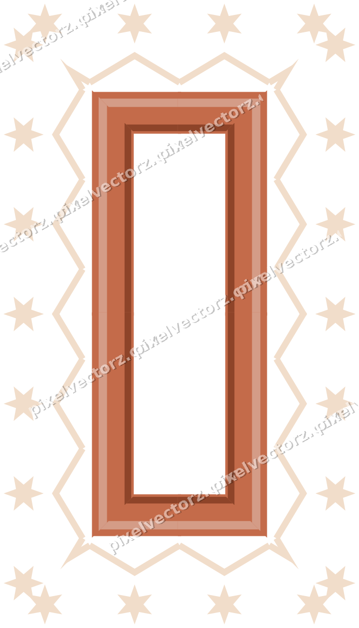 Decorative picture frame border in dark teal and orange with zigzag
