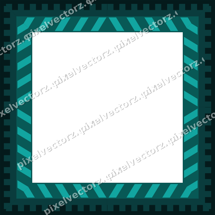 Decorative picture frame border in orange and teal with step band