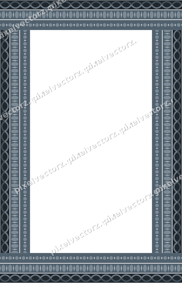 Decorative picture frame border in blue and orange with egg and dart