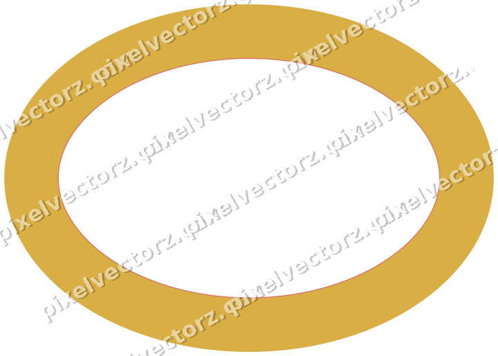 Decorative line art frame in amber and green with oval and solid band