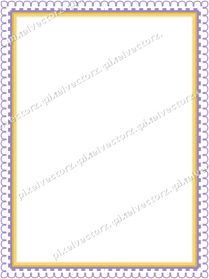 Decorative picture frame border in amber and purple with step band
