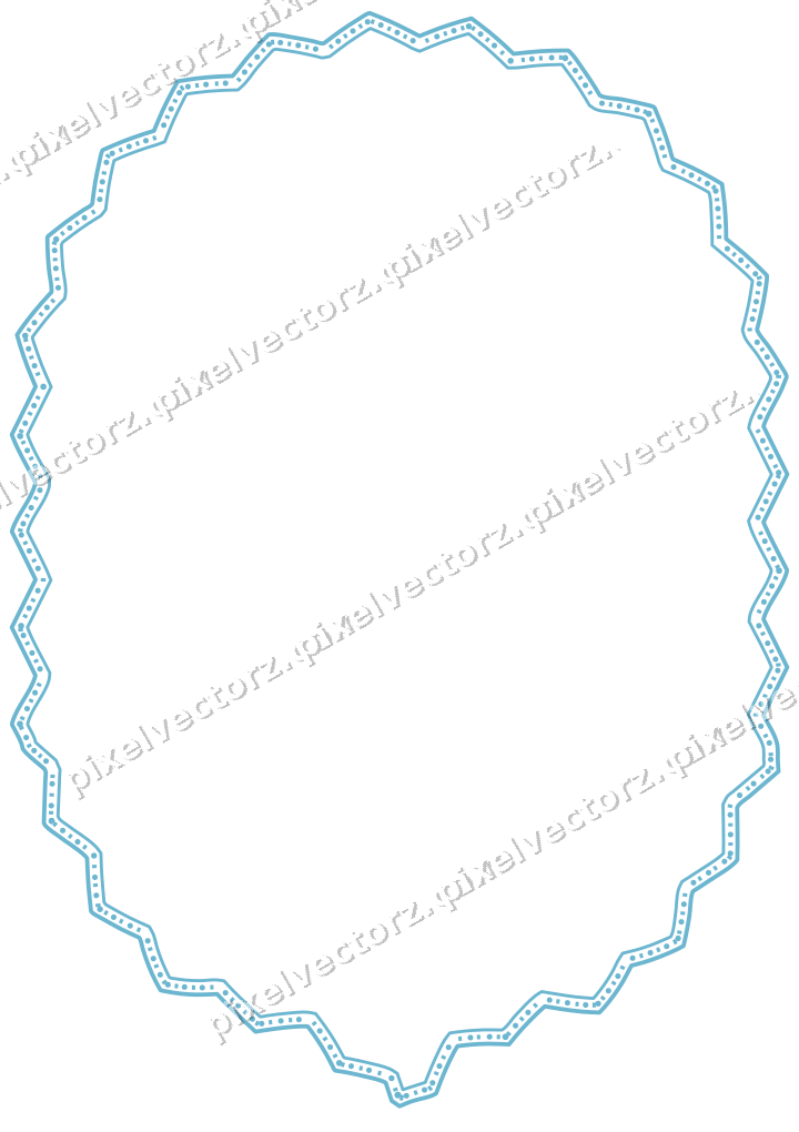 Decorative line art frame in blue and cyan with label plaque