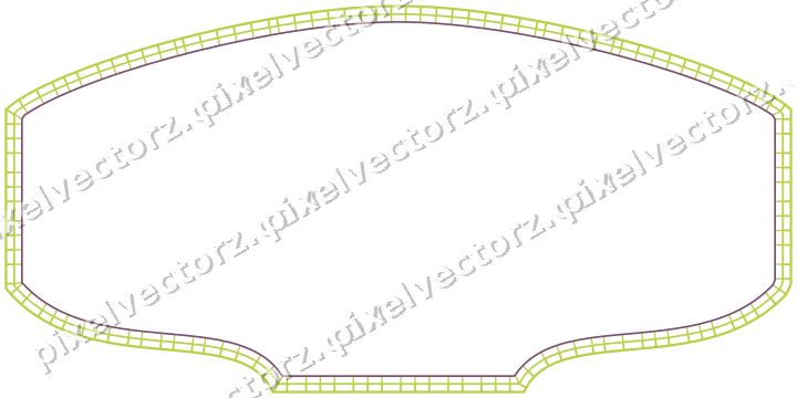 Decorative line art frame in dark magenta and lime with label plaque