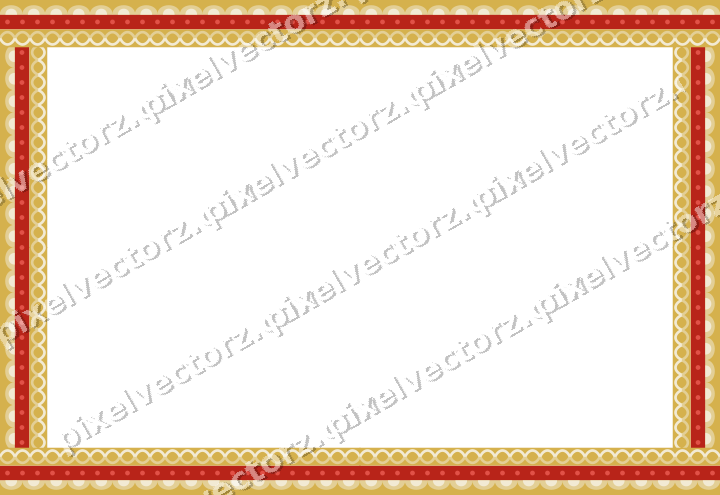 Decorative picture frame border in red and orange with dot row