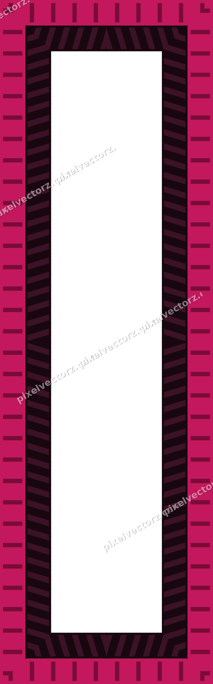 Decorative picture frame border in lime and pink with diagonal band