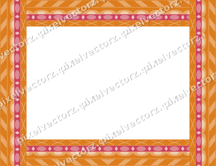 Decorative picture frame border in red and orange with egg and dart