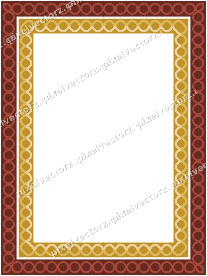 Decorative picture frame border in orange and amber with ring chain