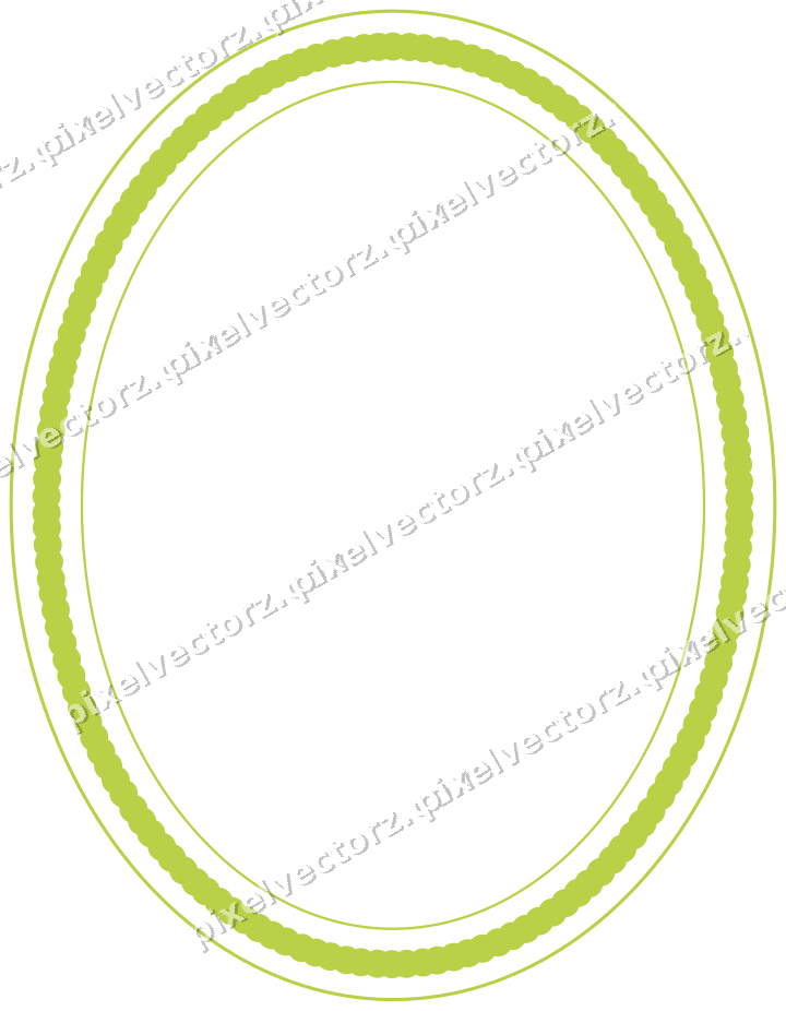 Decorative line art frame in dark magenta and lime with oval
