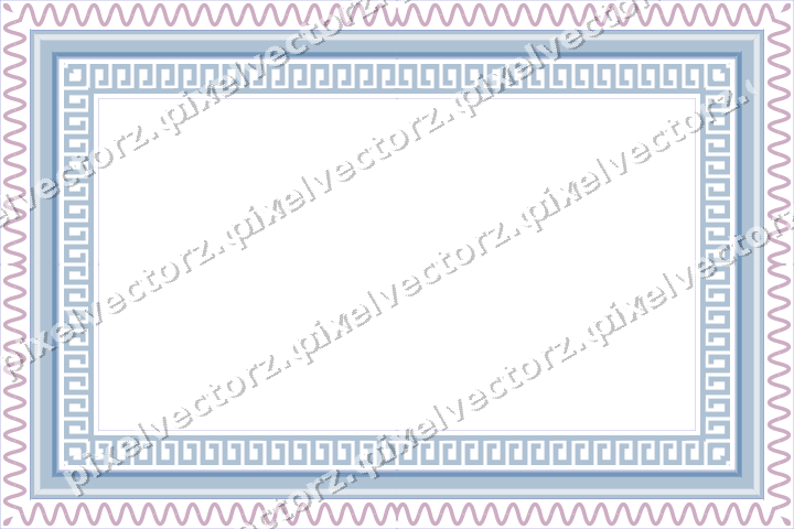 Decorative picture frame border in purple and blue with wave band