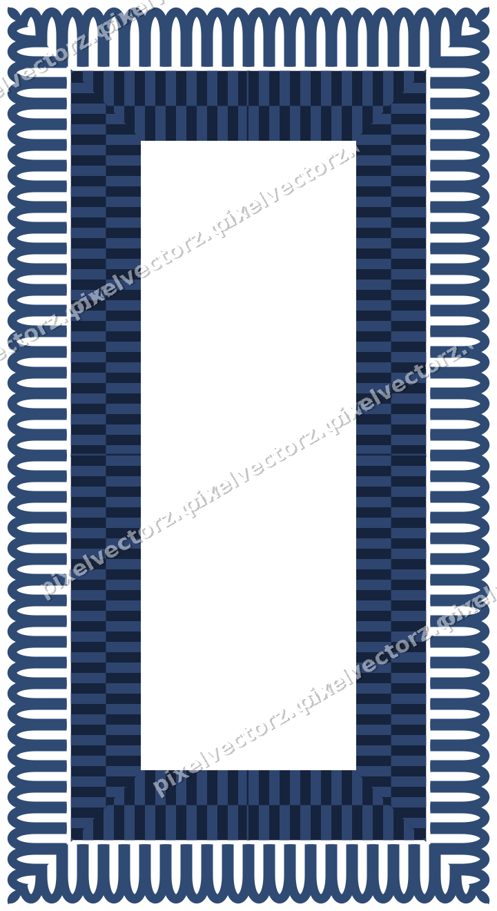 Decorative picture frame border in dark blue with arcade frieze