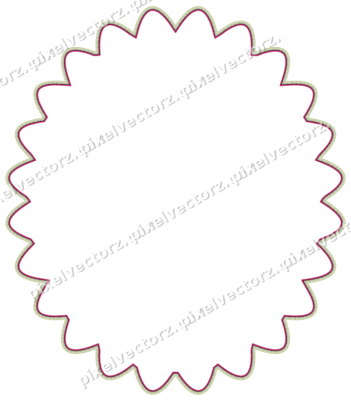 Decorative line art frame in lime and pink with oval