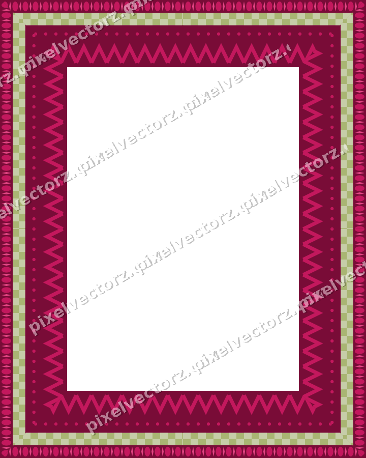 Decorative picture frame border in lime and pink with egg and dart