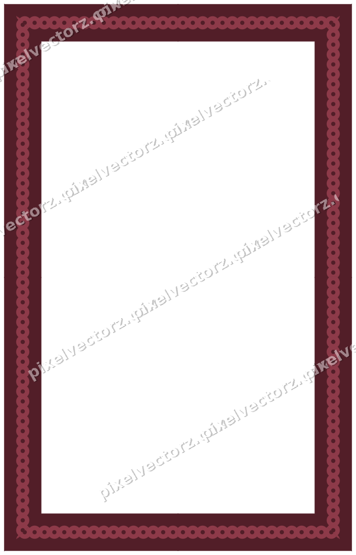 Decorative picture frame border in dark pink and amber with ring chain