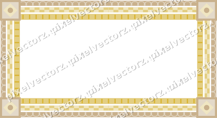 Decorative picture frame border in lime and yellow with arcade frieze