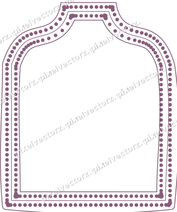Decorative line art frame in dark magenta and lime with label plaque