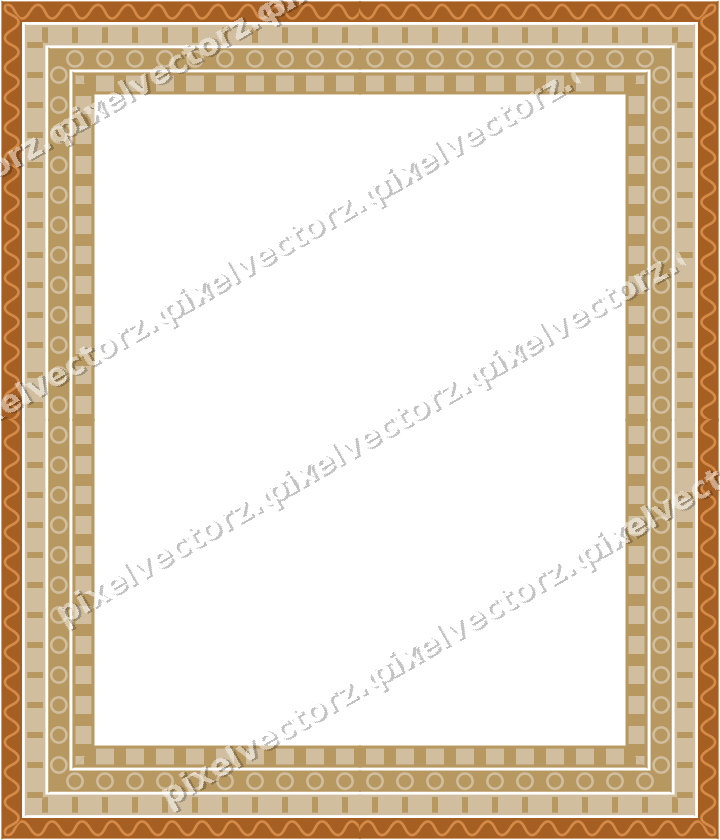 Decorative picture frame border in orange and amber with wave band