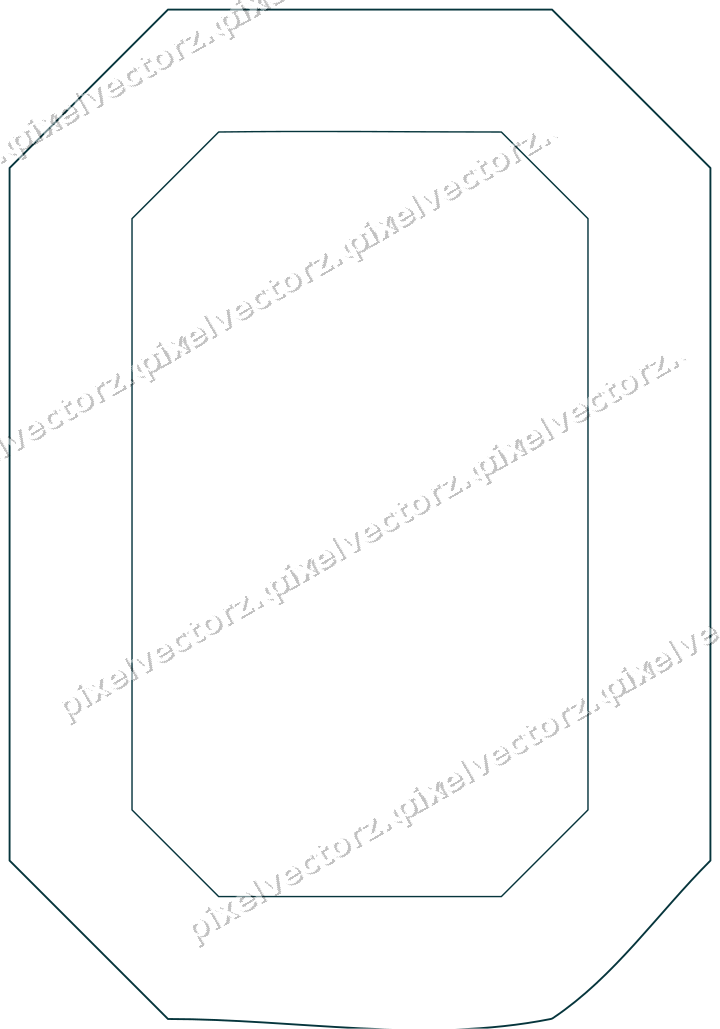 Decorative line art frame in amber and dark teal with label plaque