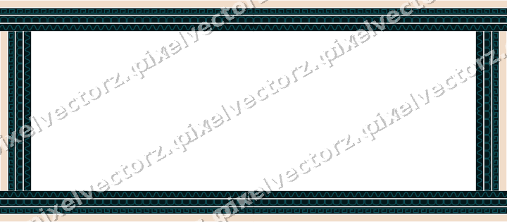 Decorative picture frame border in dark teal and orange with greek key
