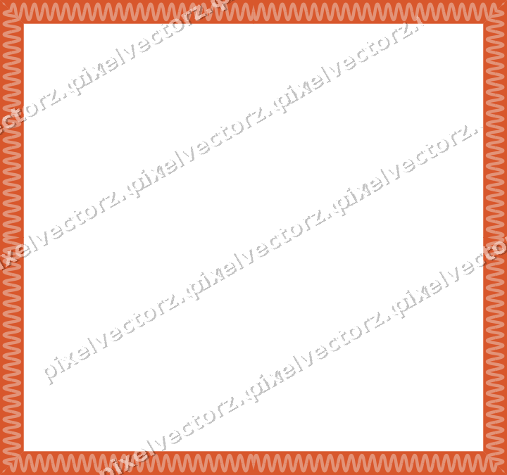 Decorative picture frame border in orange and cyan with wave band