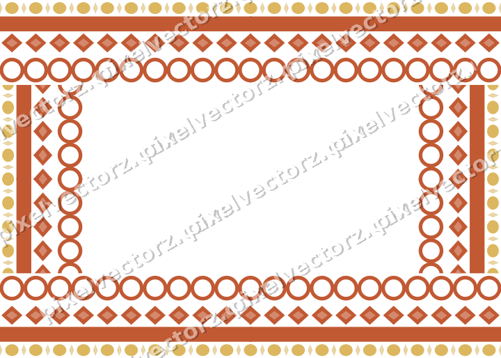 Decorative picture frame border in orange and amber with egg and dart