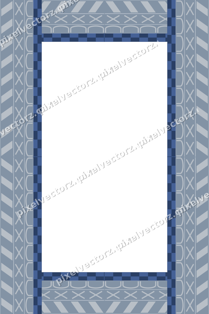 Decorative picture frame border in dark blue with arcade frieze
