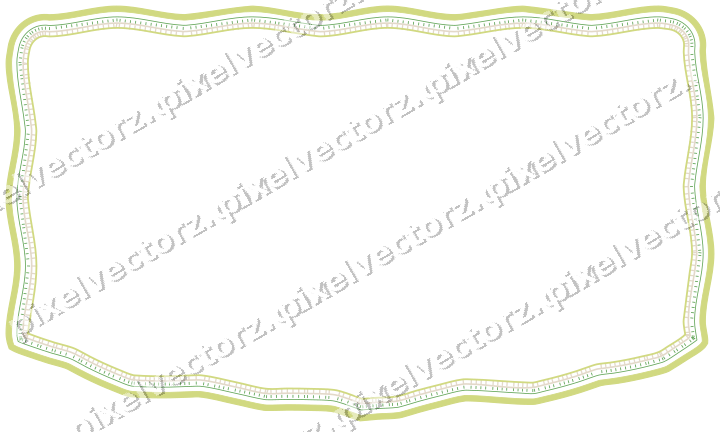 Decorative line art frame in lime and yellow with label plaque