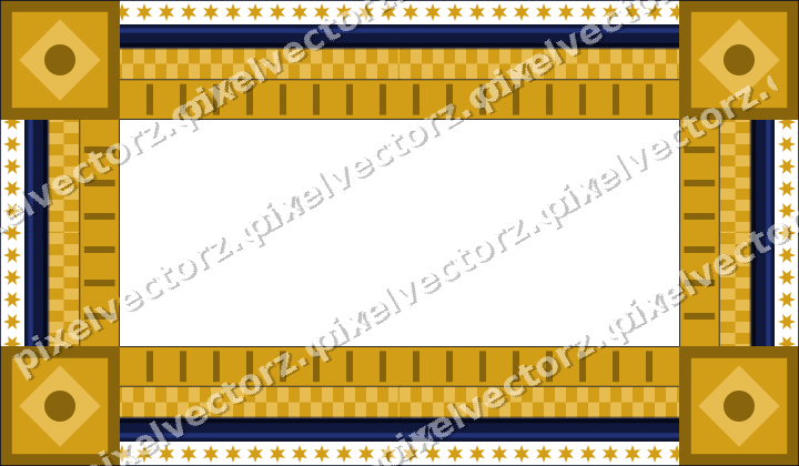 Decorative picture frame border in amber and blue with star band