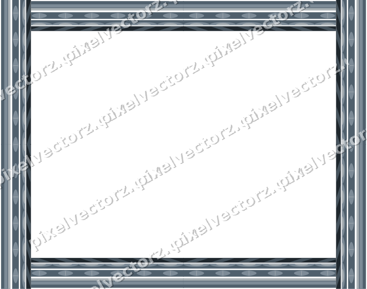 Decorative picture frame border in blue and orange with scale band