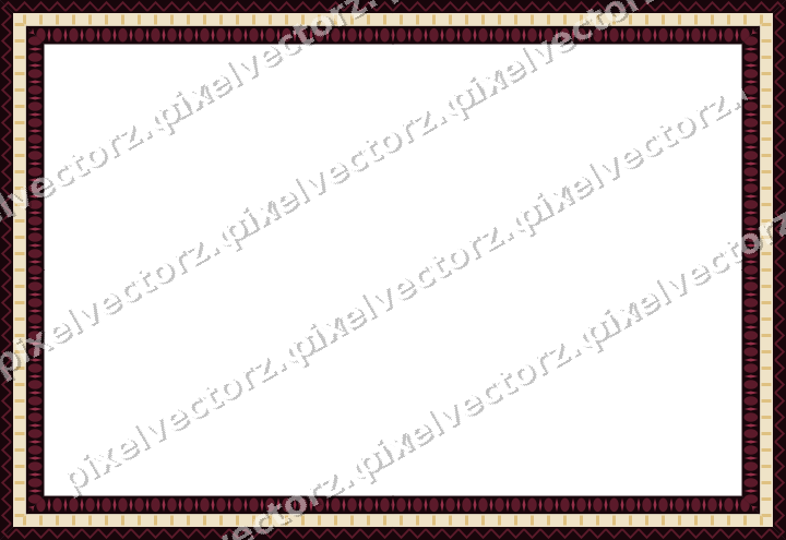 Decorative picture frame border in dark pink and amber with zigzag