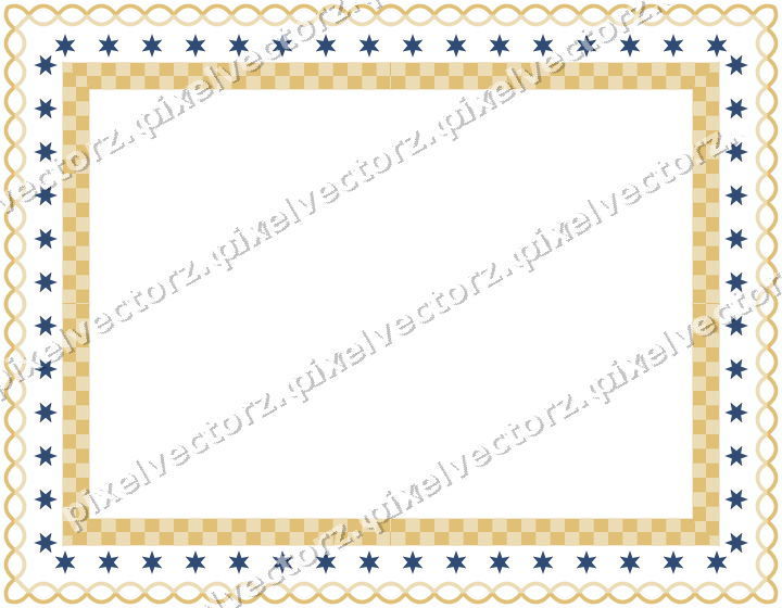 Decorative picture frame border in dark blue and amber with guilloche