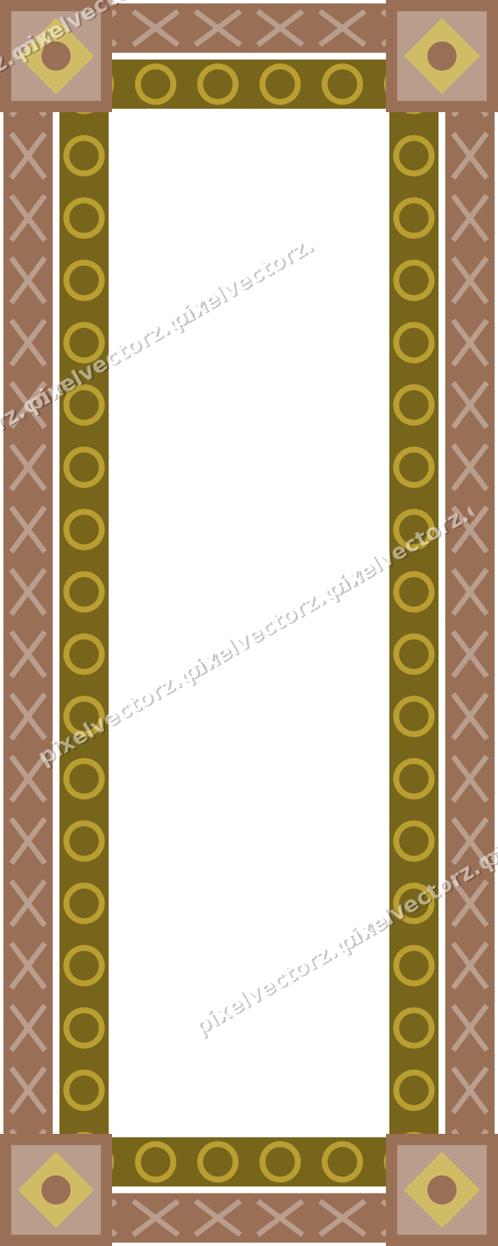 Decorative picture frame border in amber with cross band