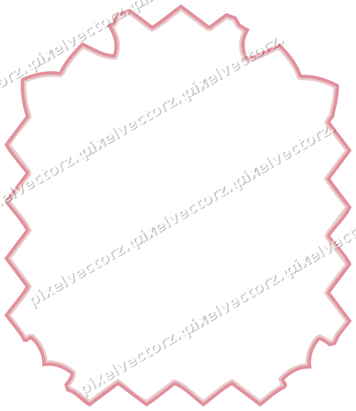 Decorative line art frame in pale pink and pale red with label plaque