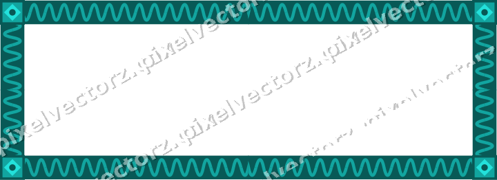 Decorative picture frame border in orange and teal with wave band