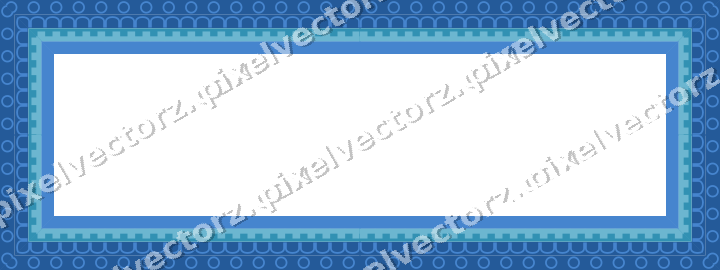 Decorative picture frame border in blue and cyan with step band