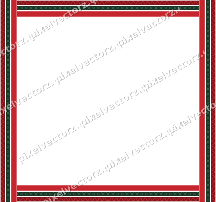 Decorative picture frame border in dark green and red with wave band