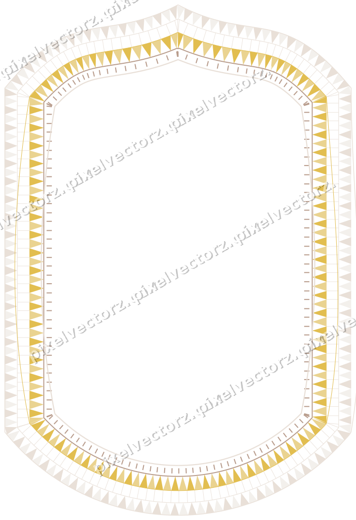 Decorative line art frame in amber and pale orange with label plaque