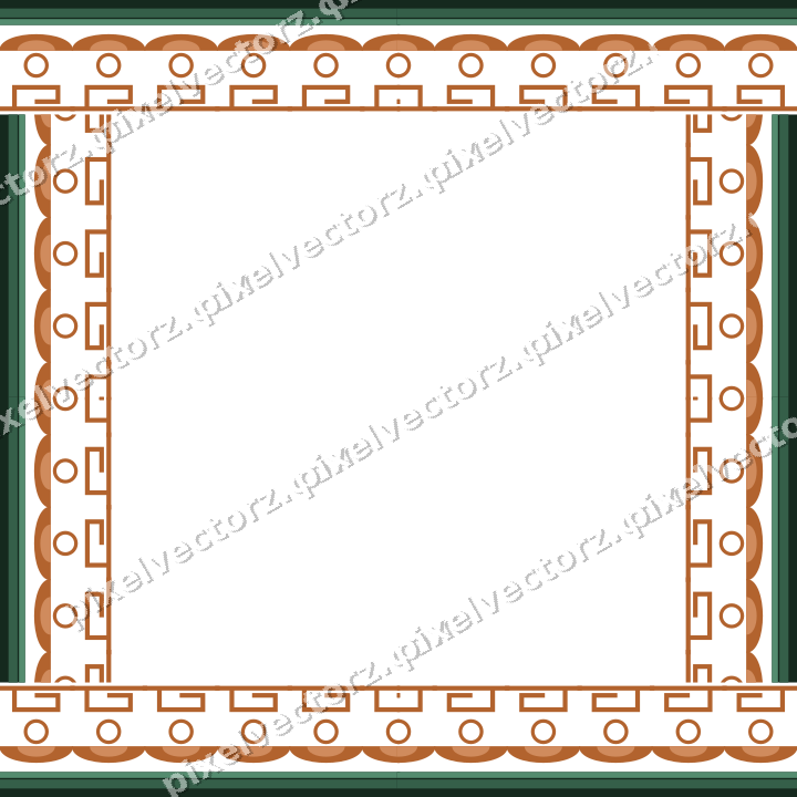 Decorative picture frame border in dark green with scale band