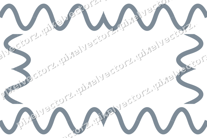 Decorative picture frame border in blue and orange with wave band