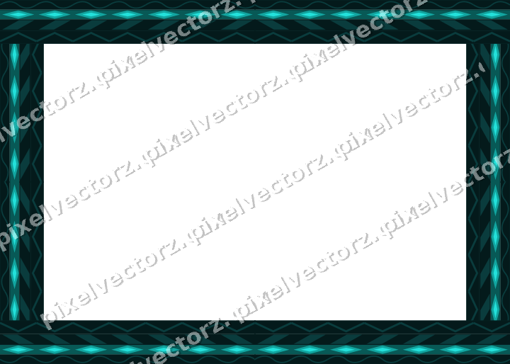 Decorative picture frame border in orange and teal with wave band