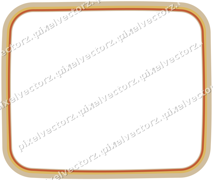 Decorative line art frame in orange and amber with label plaque