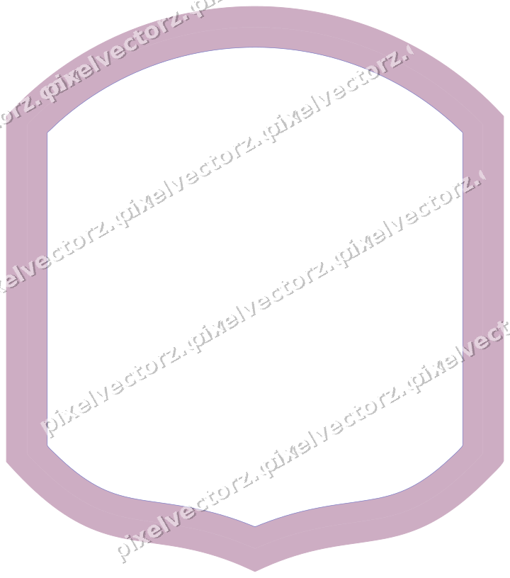 Decorative line art frame in purple and blue with label plaque