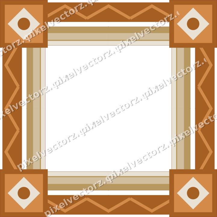 Decorative picture frame border in orange and amber with zigzag