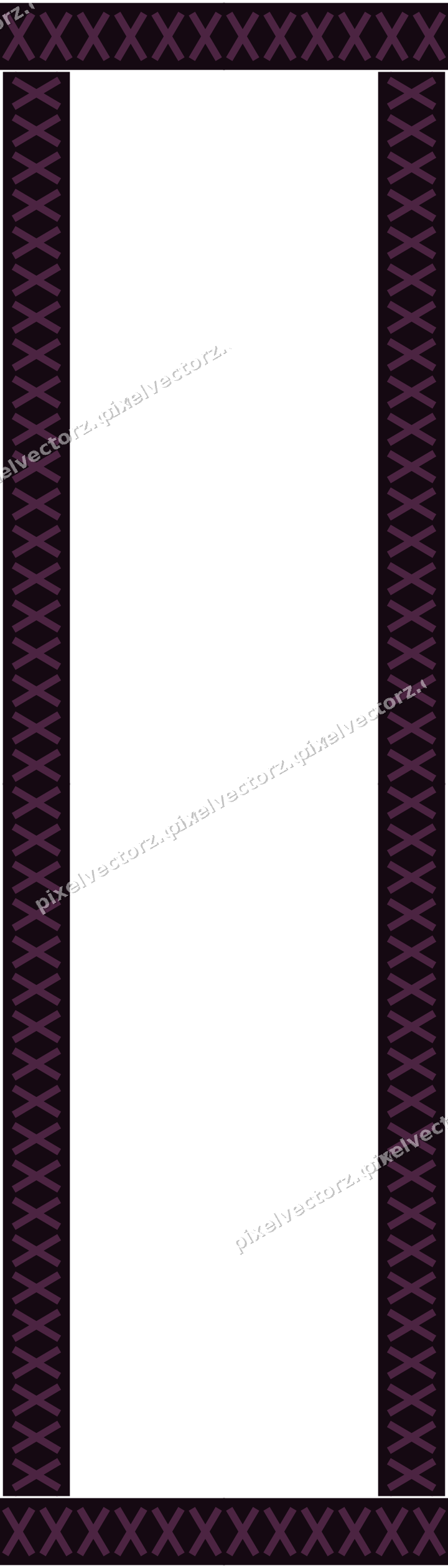 Decorative picture frame border in dark magenta with cross band