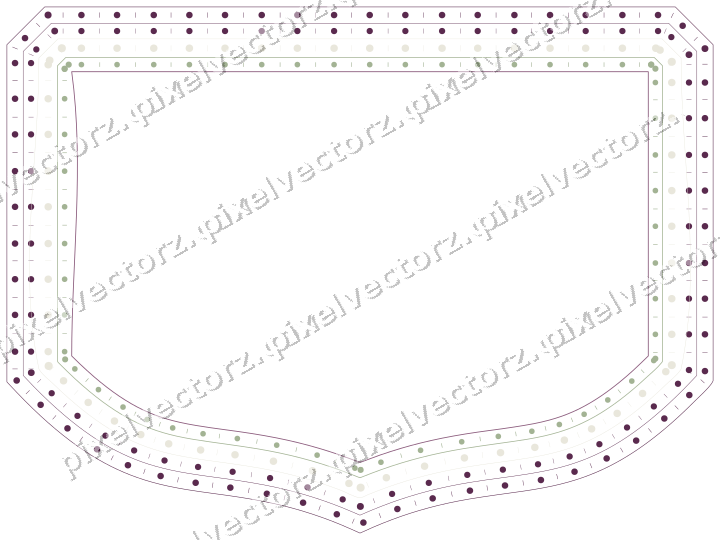 Decorative line art frame in dark magenta and lime with label plaque
