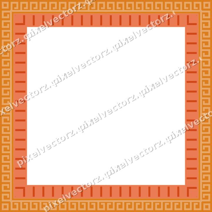 Decorative picture frame border in red and orange with greek key