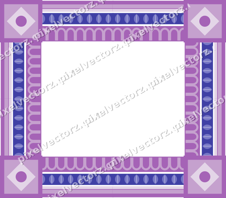 Decorative picture frame border in purple and blue with leaf moulding