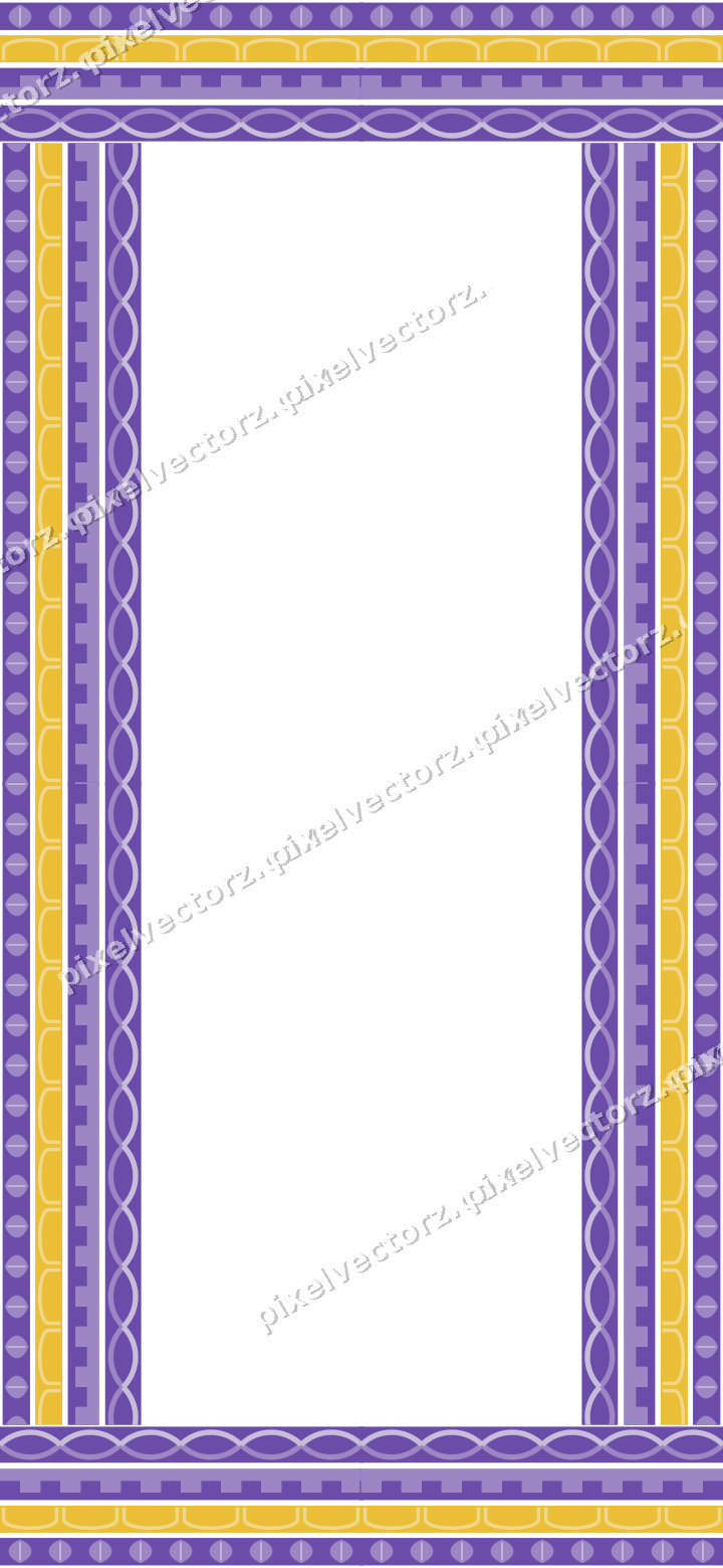 Decorative picture frame border in amber and purple with leaf moulding